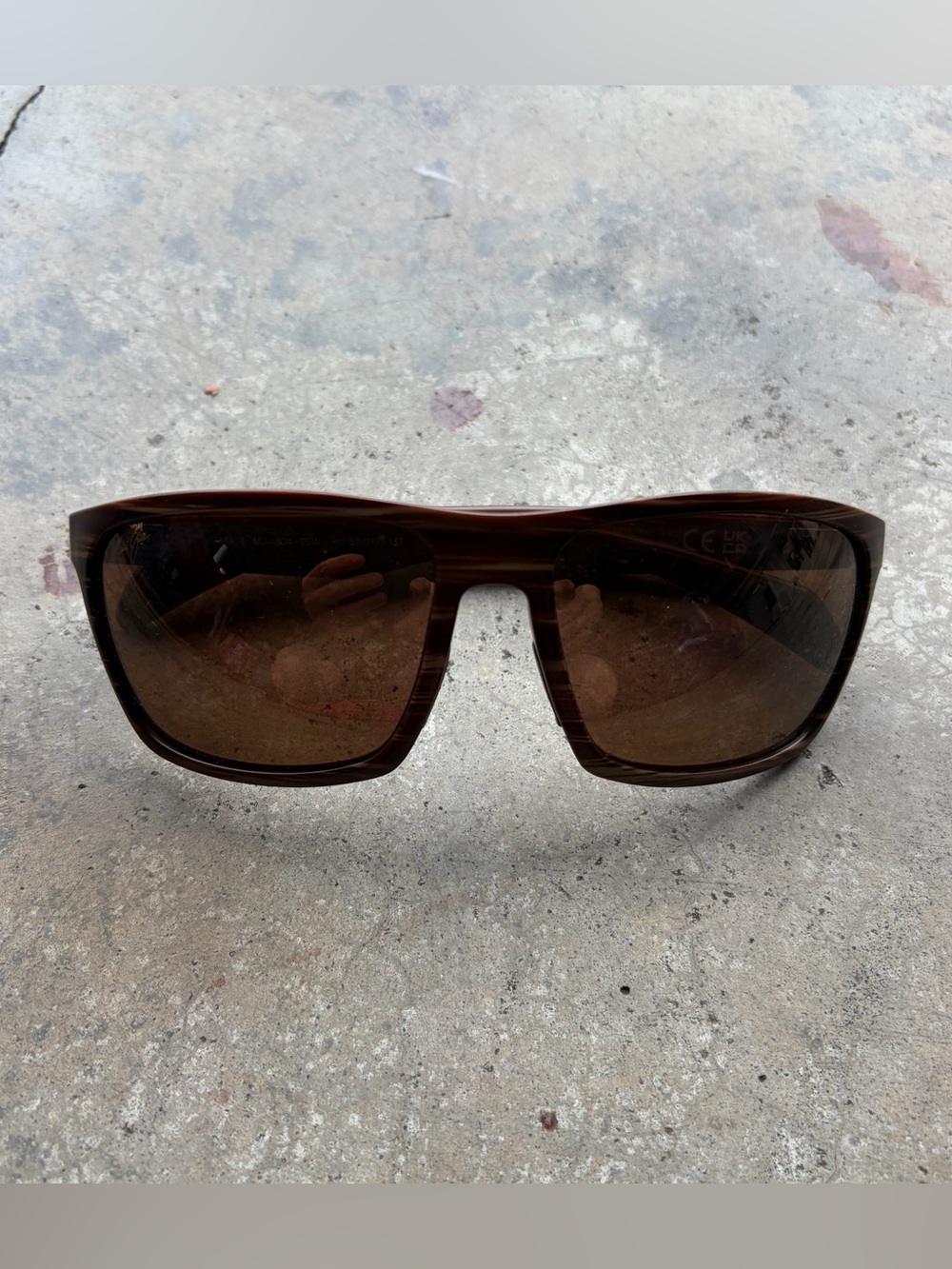Maui Jim MJ 804-25W One Way Polarized Rectangle Sunglasses Brown Frame/Lens